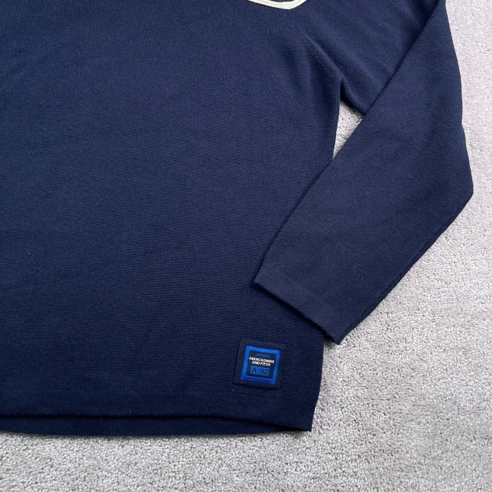 Vintage Abercrombie and Fitch Sweater Mens XL Blue Crewneck‎ Pullover Y2K Retro